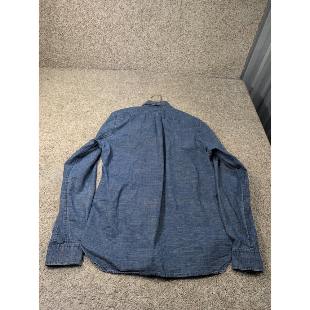 J.Crew Mens Blue Micro Stripe Cotton Button Down Shirt Small Long Sleeve Pockets - Picture 6 of 6